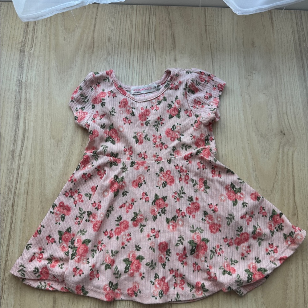 Charming Floral Kids Dress in Pink